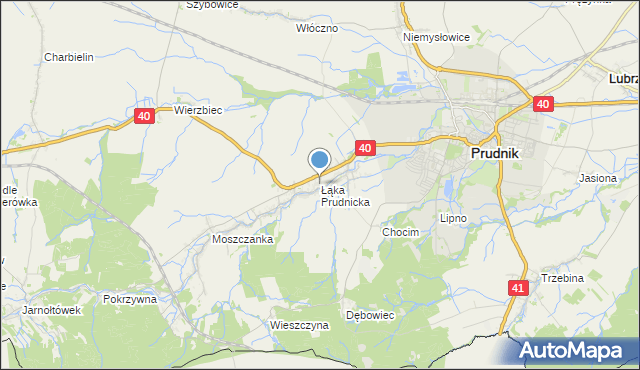 mapa Łąka Prudnicka, Łąka Prudnicka na mapie Targeo